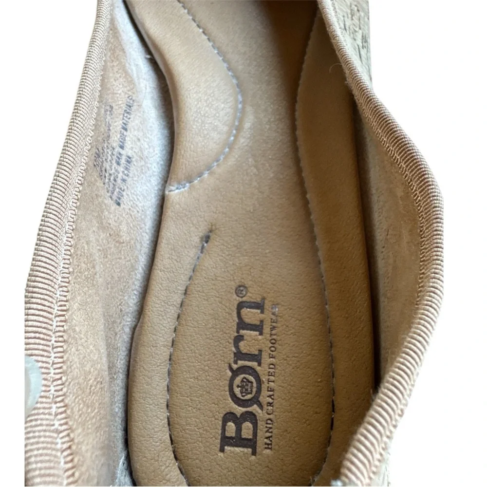 BORN Brin Ballerina Brin Flat Natural Cork Slip Ons Size 10 EUC - Picture 9 of 14